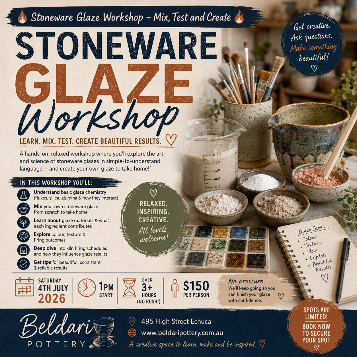 Stoneware Glaze Workshop