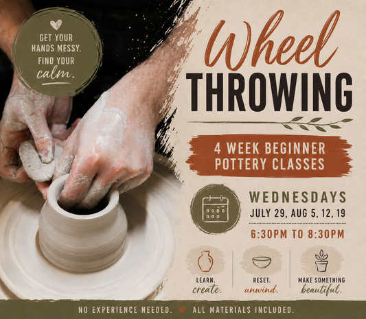 Wheel Throwing Beginner Classes - 4 weeks.