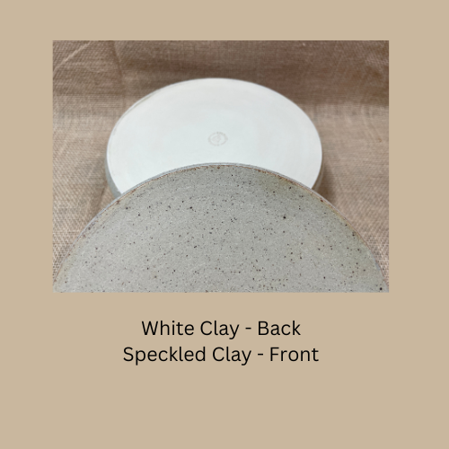 Beldari Pottery - clay choices of white or speckled