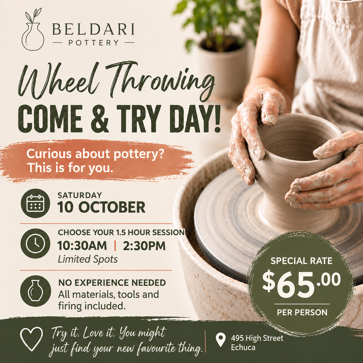 Come & Try Day - Wheel Throwing - Sat 10 October
