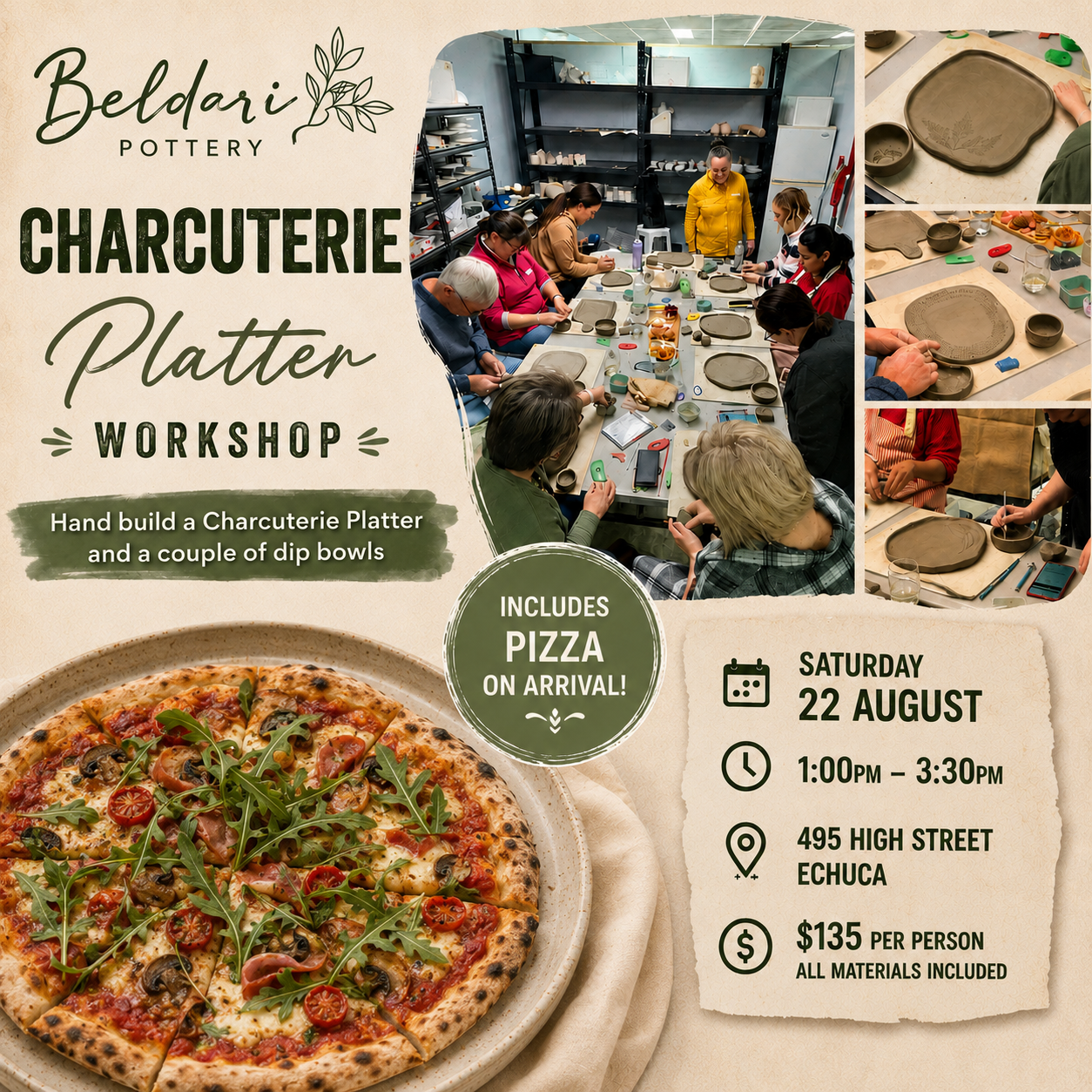 Pottery Charcuterie Platter Workshop - Saturday 22 August