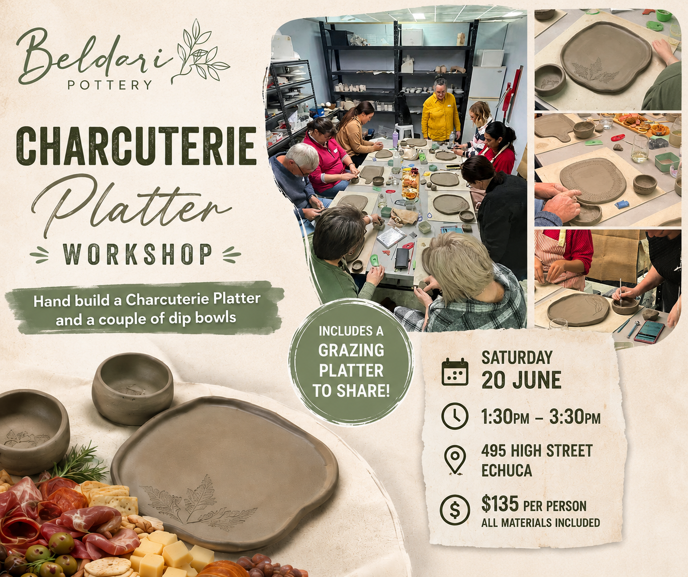 Pottery Charcuterie Platter Workshop - Saturday 20 June