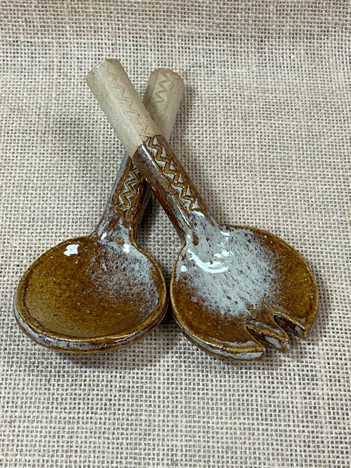 Handmade Pottery Salad Servers