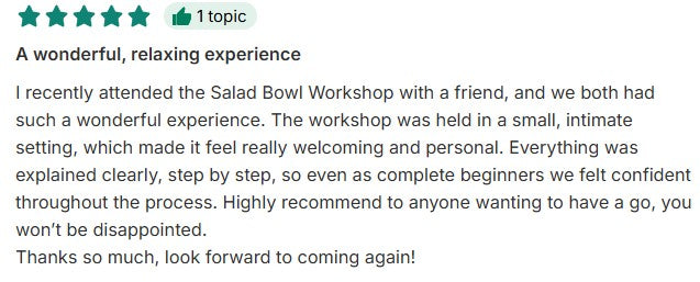 Salad Bowl / Fruit Bowl Workshop - Saturday 15 August