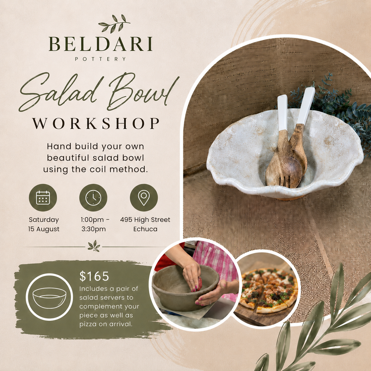 Salad Bowl / Fruit Bowl Workshop - Saturday 15 August